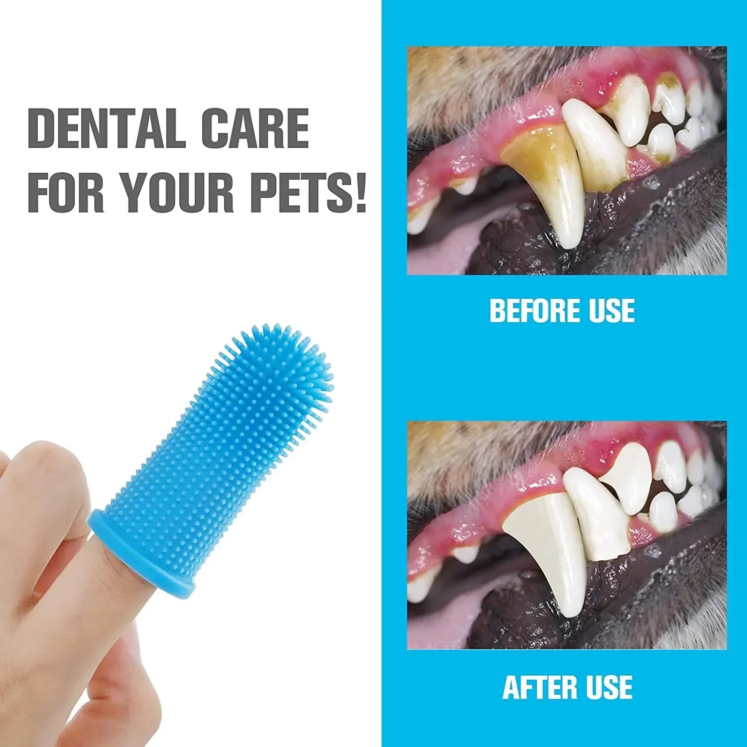 Silicone Finger Toothbrush for Dogs & Cats